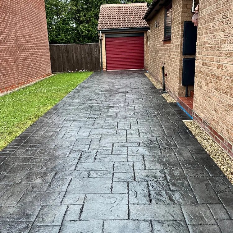 Imprinted concrete, cleaned and sealed, garforth, by Hydra Restore