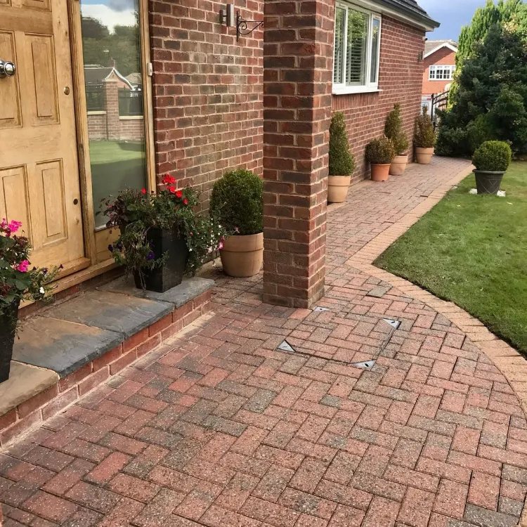 Block paved front path in Sandmoor after cleaning