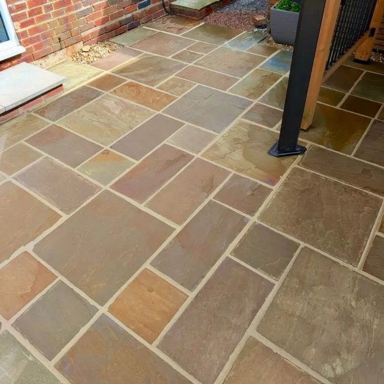 Indian sandstone, patio clean, by Hydra Restore